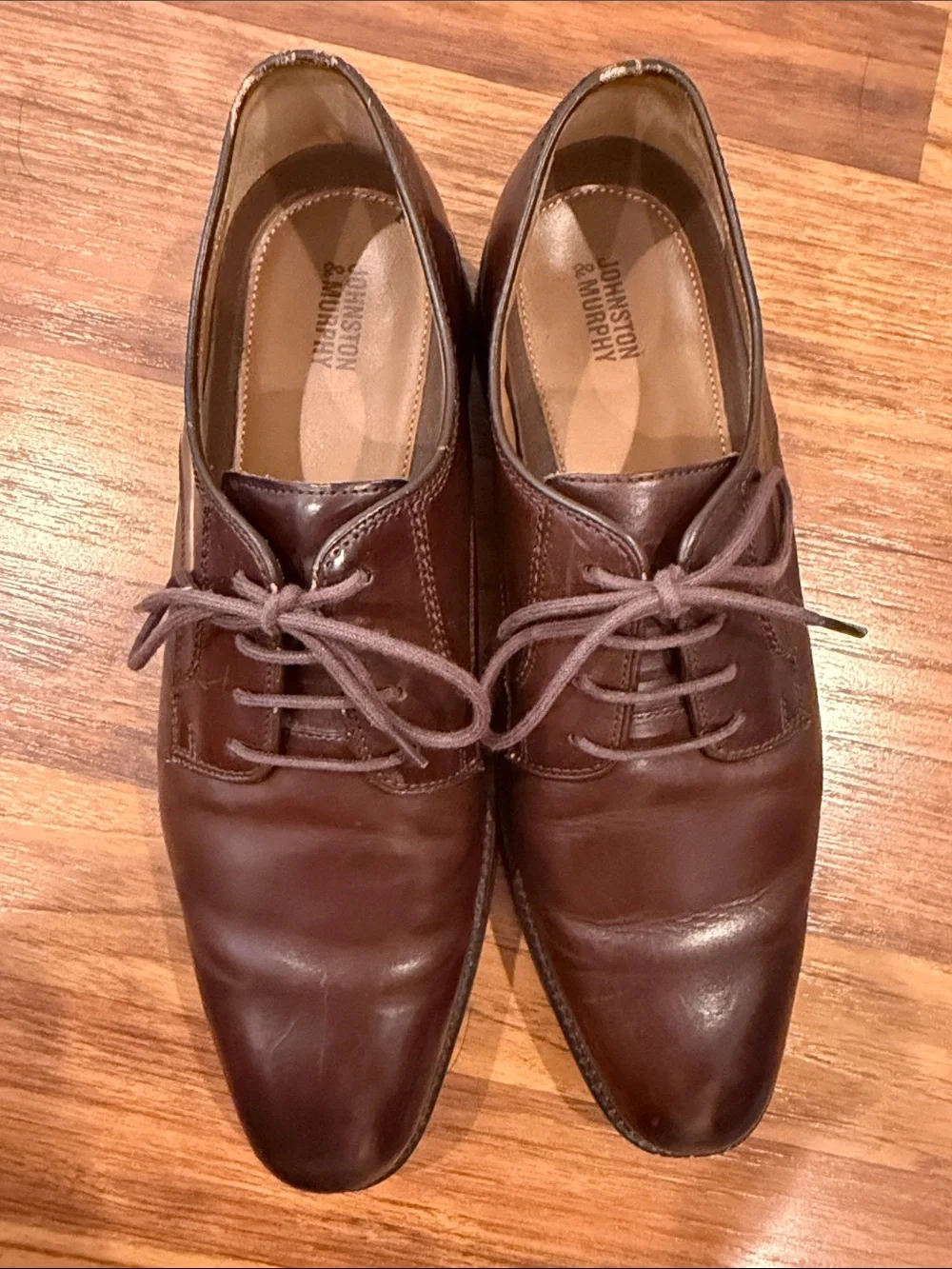 Johnston & Murphy Brown Leather Derby Shoes